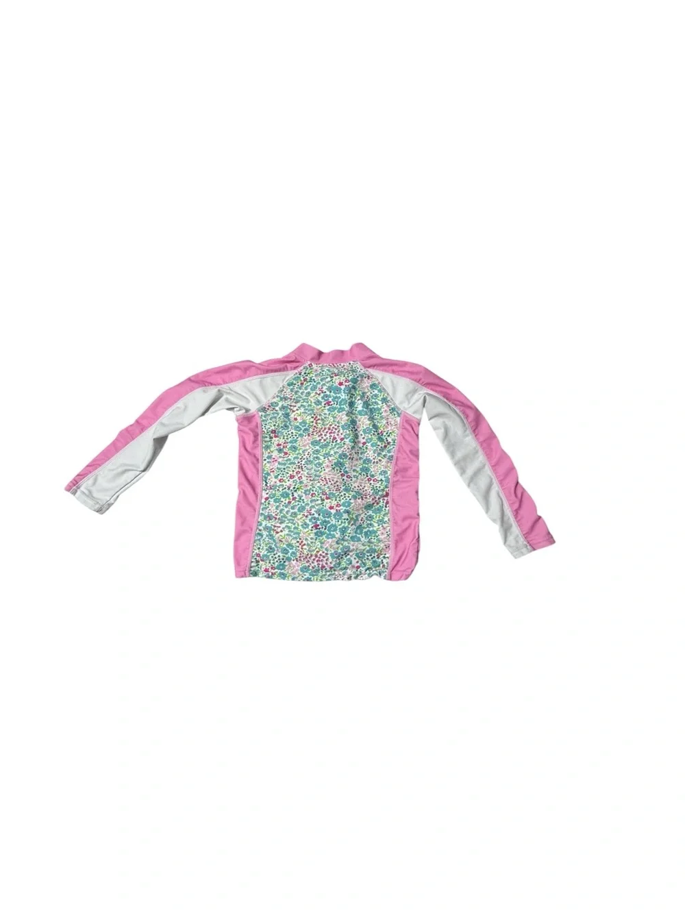 Kids Pink Floral Rash Guard Set with Hat Sz 6